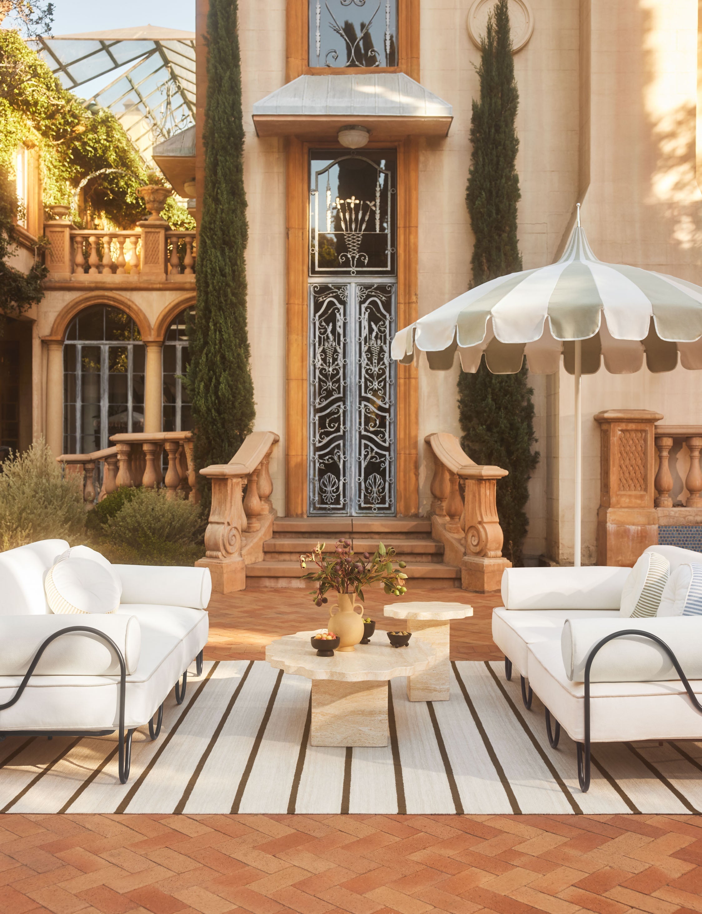 Peggy Outdoor Sofa by Sarah Sherman Samuel Position 3